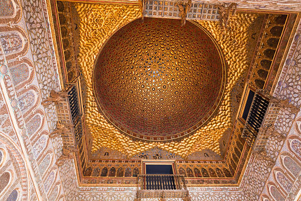 seville alcazar salon de los embajadores - seville sevilla house spain fotografías e imágenes de stock