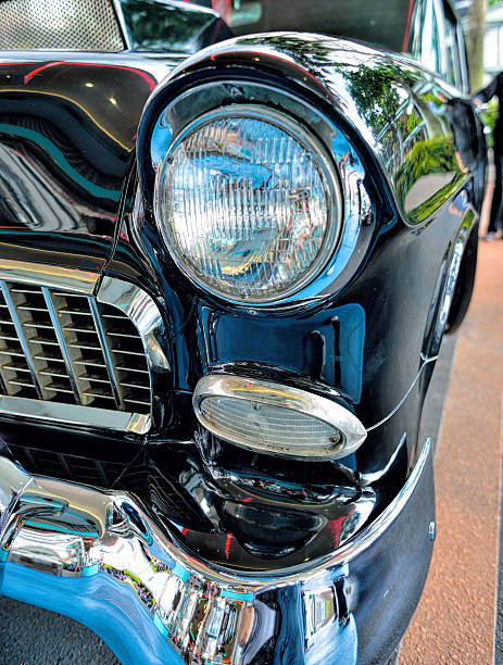 복고풍 자동차 전조등 - hood car headlight bumper 뉴스 사진 이미지