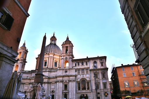 The 17th century Baroque church in Rome faces into the Piazza Navona.  Construction began in 1652 at the behest of Pope Innocent X whose family palace also faced onto the Piazza.  The church was completed in 1672.  In 1992 the church was donated to the Diocese of Rome, but it serves no pastoral function and is popular only for tourism.