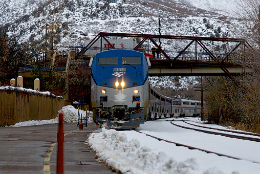 Glenwood Springs, Colorado, USA - January 7, 2016: Amtrak's \