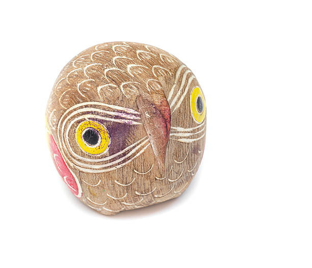 istock Old wooden carved Owl head 545560448