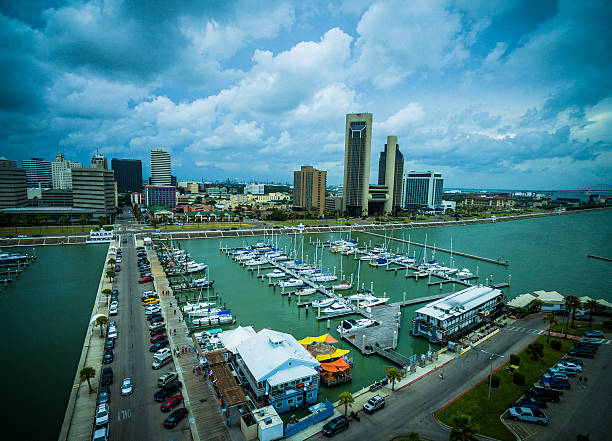 istock Dramatic Corpus Christi Texas Aerial Over Downtown 545560890