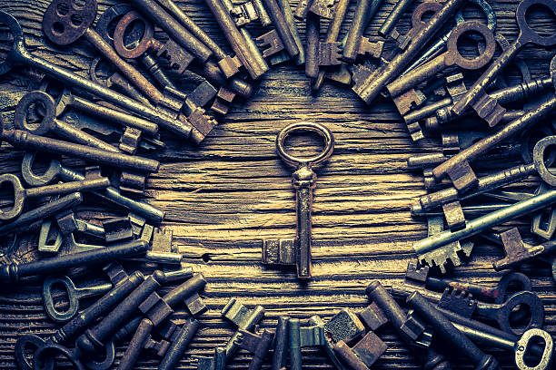 istock Closeup of old locks nad keys 545563262