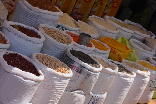 Agrarian products at an open market