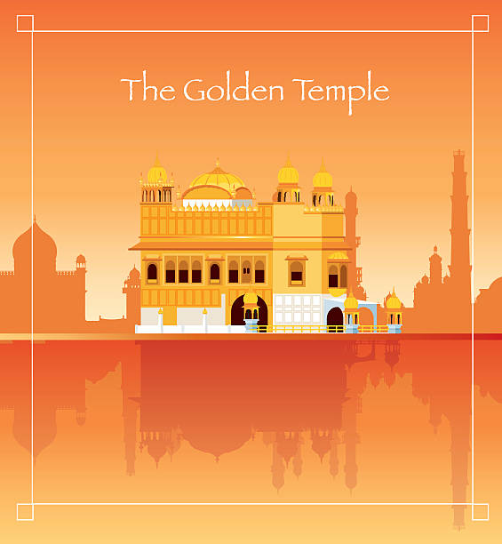 золотой храм - golden temple stock illustrations