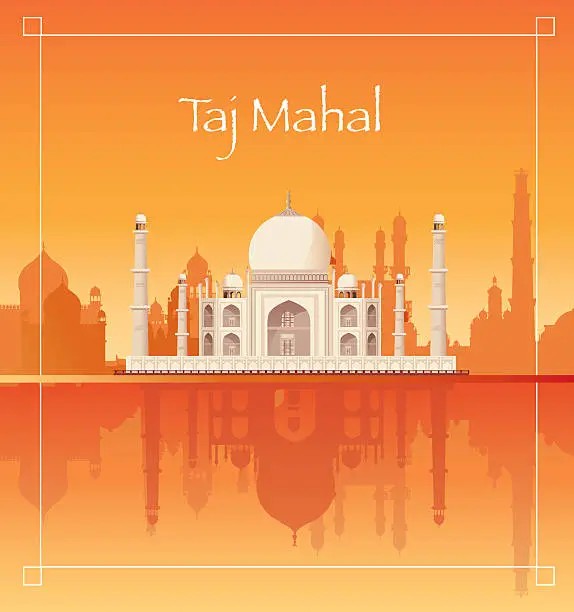 Vector illustration of Taj Mahal