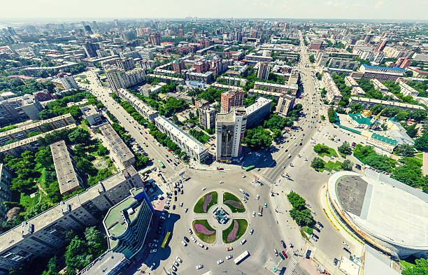 istock Aerial city view. Urban landscape. Copter shot. Panoramic image. 545568456