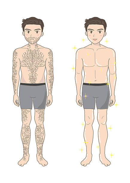 Mens Beauty Depilation A Stock Illustration - Download Image Now - Chest  Hair, Electrolysis, Anatomy - iStock
