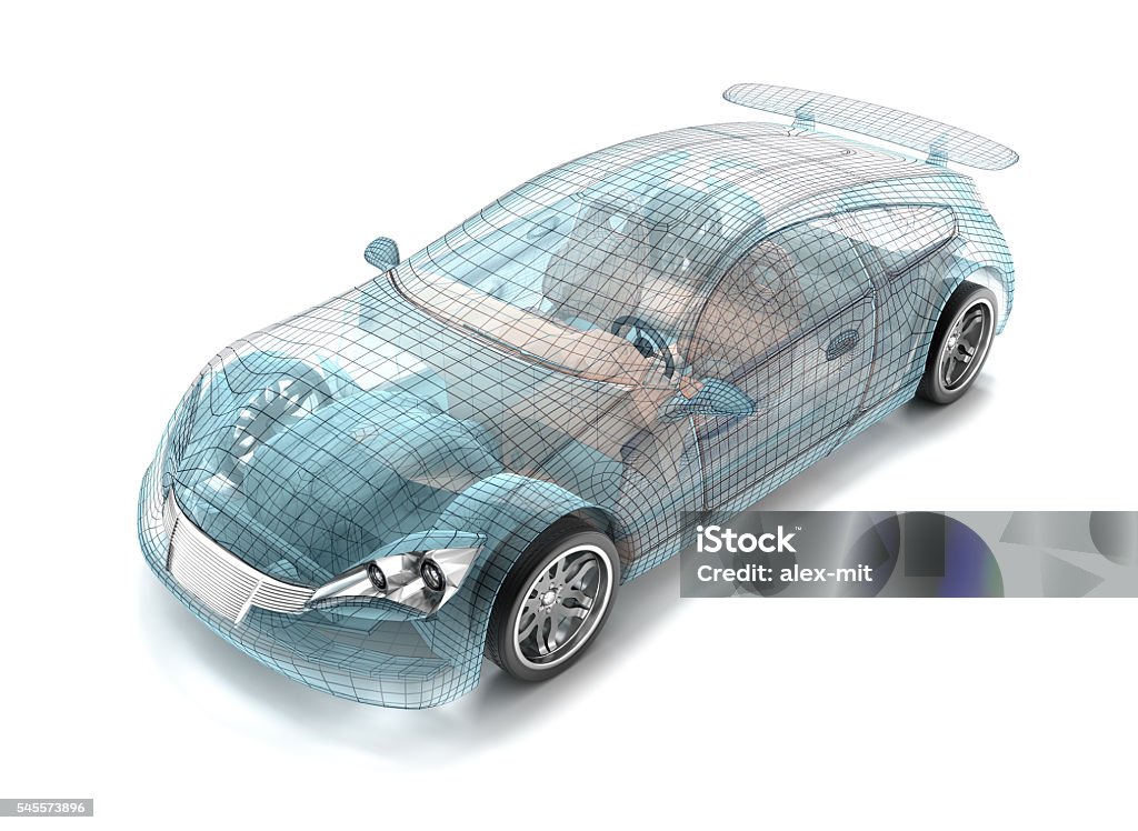 Car design, wire model. My own design. Car Stock Photo