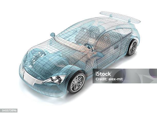 Car Design Wire Model My Own Design Stock Photo - Download Image Now - Car, Wire-frame Model, Three Dimensional