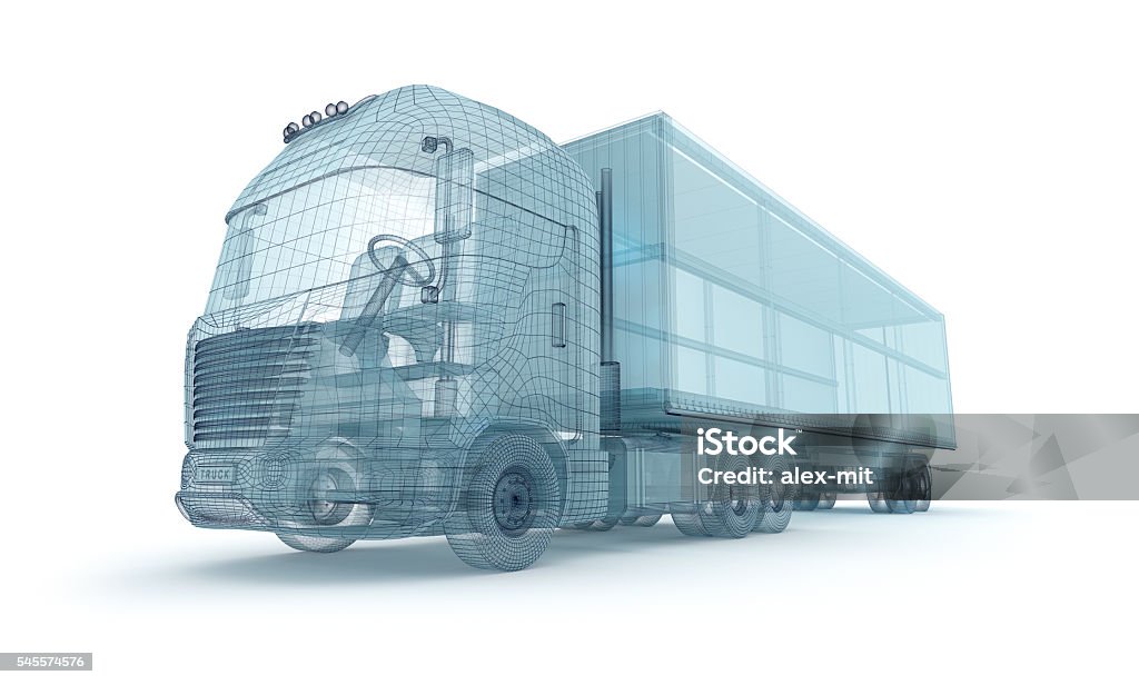 Truck with cargo container, wire model. 
Truck with cargo container, wire model. My own design
 Truck Stock Photo