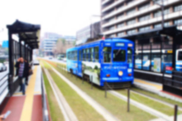 Brussels, Belgium - 6/2/2019: Brussels communes like Tervuren have tramway stops and trajectories that traverse beautiful the green outskirts of the city.\nHere's a contemporary tram that services east-Brussels citizens during the spring and summer months.