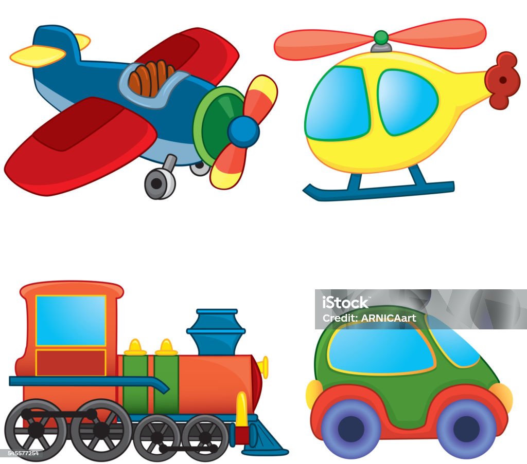 Cartoon Transport Stock Illustration - Download Image Now - Airplane, Car,  Cartoon - iStock
