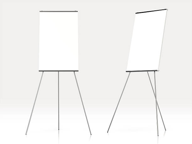 Blank white board for advertisement. Blank white board for advertisement, isolated on white background.3d rendering. easel stock pictures, royalty-free photos & images