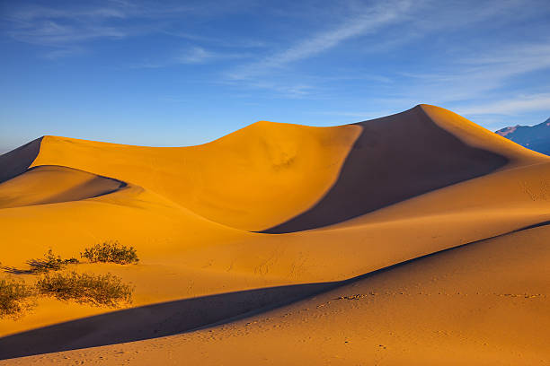 изгибы оранжевых песчаных дюн - sand dune sand orange california стоковые фото и изображения