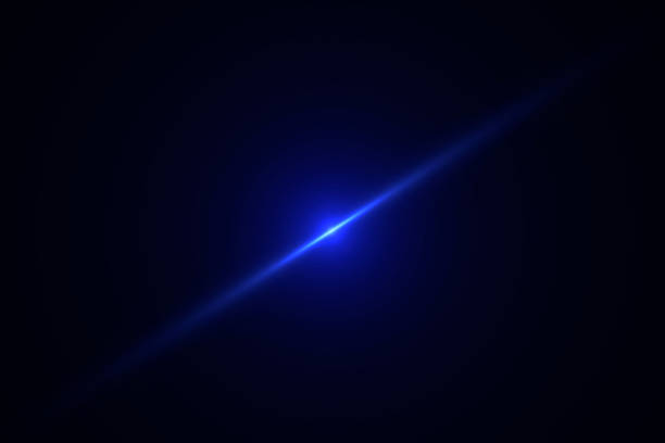 Blue Lens Flare on Black Background - High Resolution
