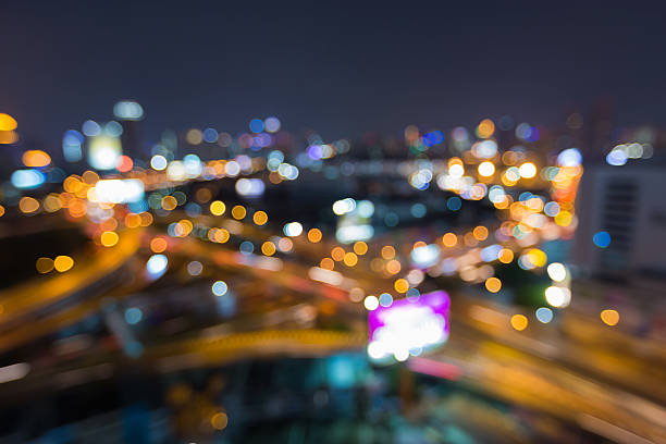 istock Abstract blurred lights, city and road night view 545584972