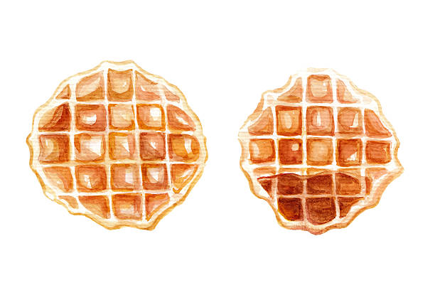 illustrazioni stock, clip art, cartoni animati e icone di tendenza di cialde - illustrazione ad acquerello - cialda