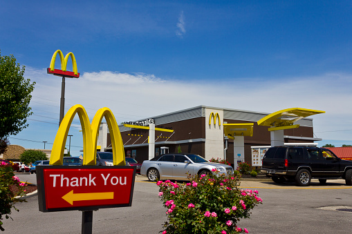 Indianapolis, US - July 6, 2016: McDonald's Restaurant Location. McDonald's is a Chain of Hamburger Restaurants V