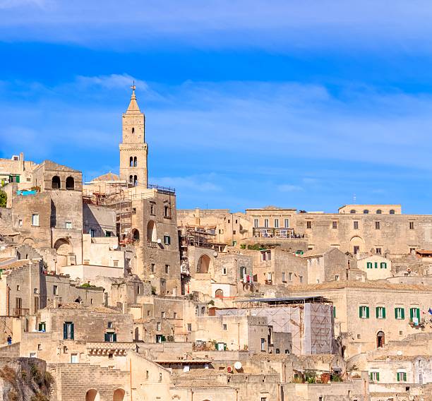 istock typical stones (Sassi di Matera) and church of Matera 545591584