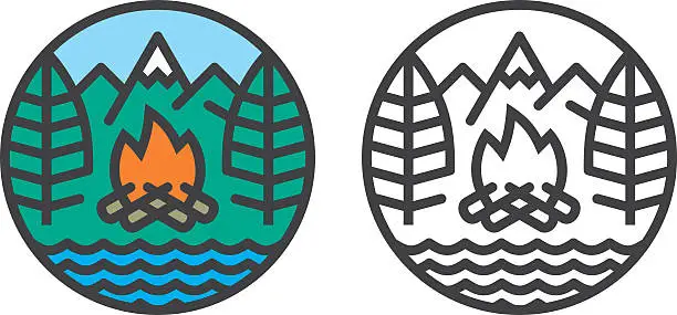Vector illustration of Camping icon