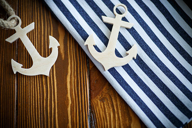 istock Wooden nautical anchor 545592300