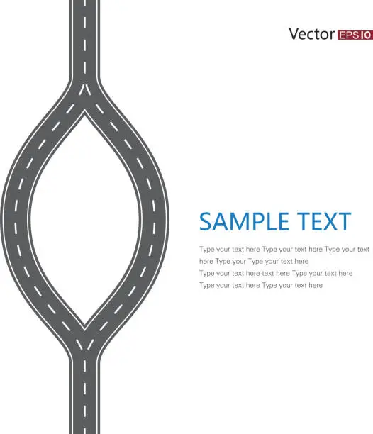 Vector illustration of lanes split to bypass something