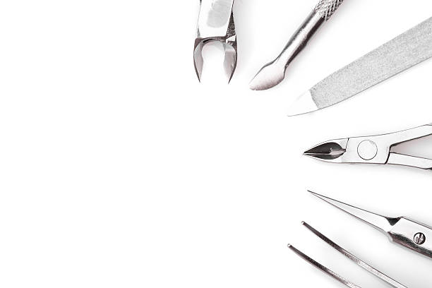 istock Tools of a manicure set on white background 545633998