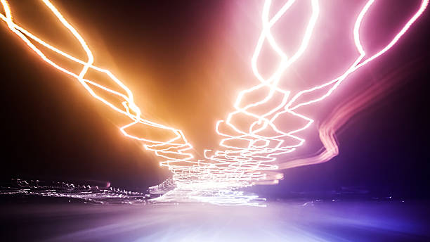 istock Long exposure night traffic light in the city 545636550