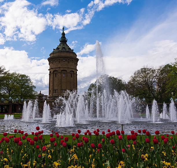 istock Beautiful Day at the Iconic Mannheim Wasserturm (Water Tower) 545637570