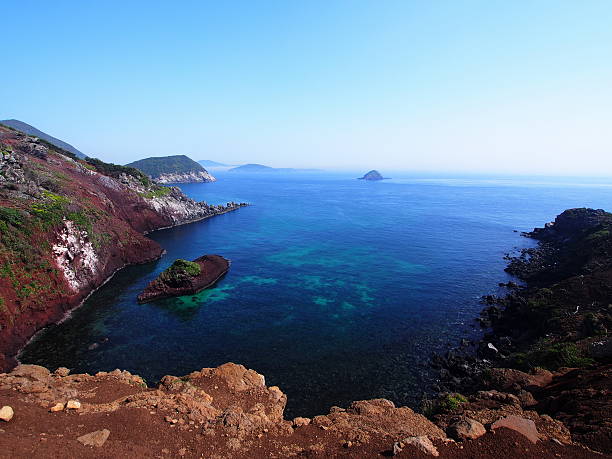 The coast of crater in Nozaki island(Japan) stock photo