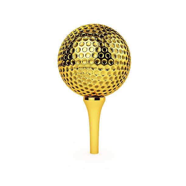 istock Golden Golf Ball and Tee 545639712