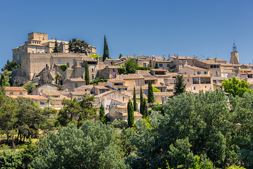 The hill top village of Ansouisin the Luberon Provence