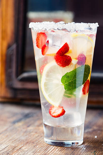istock Lemonade with strawberry, mint and lemon 545640236