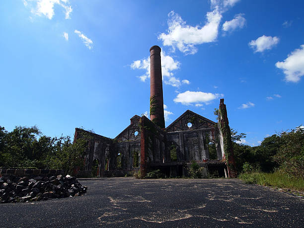 Ruin of the smelter stock photo