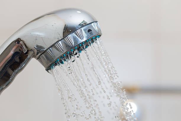 istock Shower with water steam in the bathroom. 545644836