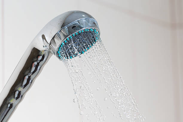 istock Shower with water steam in the bathroom. 545644866
