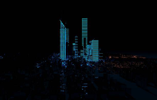 istock hologram futuristic 3d city neon light 545645718