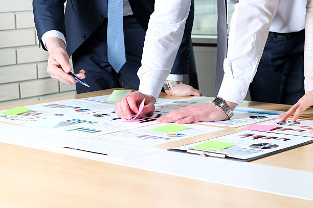 istock Business colleagues working together and analyzing financial figures 545645768