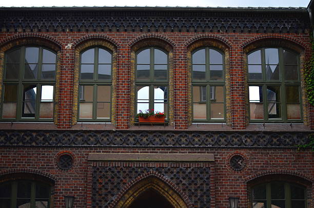 Classic facade of a residential building in the Austrian capital Vienna. Vintage style