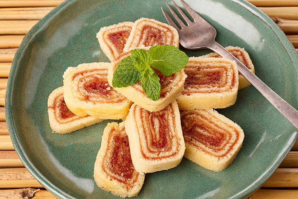 istock Bolo de rolo (swiss roll, roll cake) Brazilian dessert 545648062