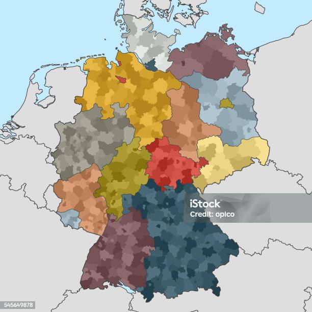 Nachbarländer Deutschland Und Ihre Hauptstädte Karte Von Deutschland Mit Nachbarländern Stock Vektor Art und mehr