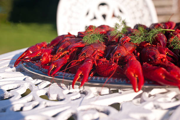Crayfishes Crayfishes silver platter stock pictures, royalty-free photos & images