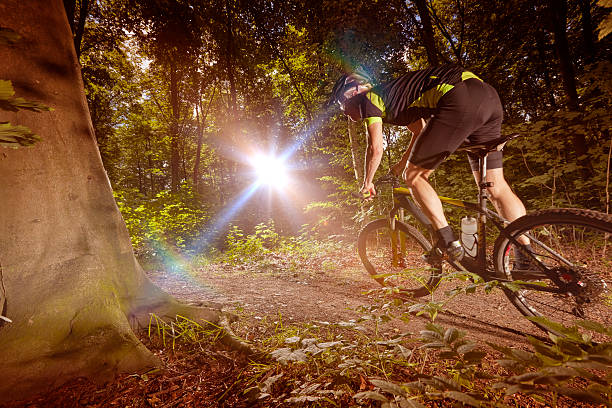 istock Mountain Biking racing i haze 545652582