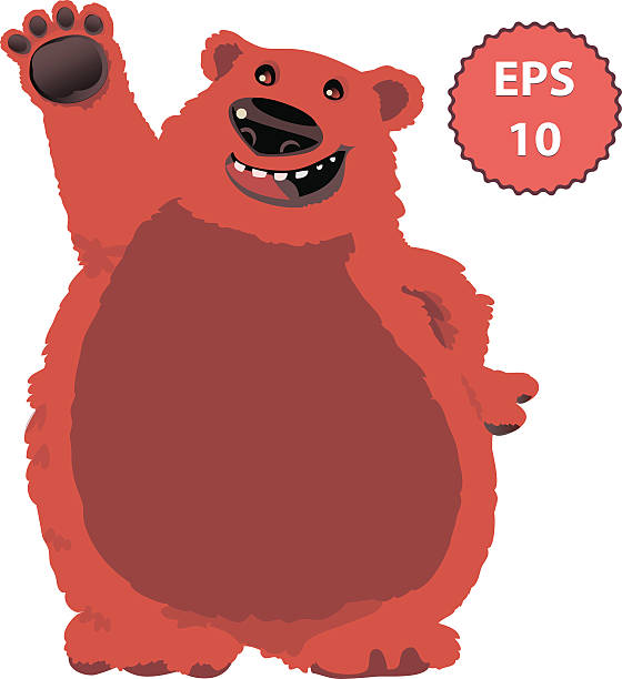illustrations, cliparts, dessins animés et icônes de gros ours joyeux - fluffy bear cute friendship