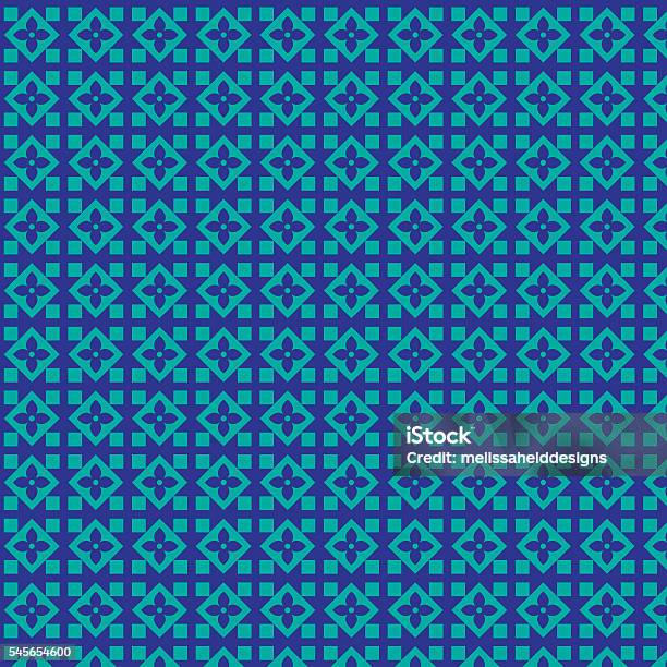 Seamless Blue Geometric Pattern Stock Illustration - Download Image Now ...