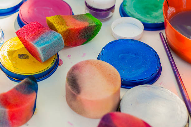 Color Cosmetics And Sponges For Face Painting Stock Photo - Download Image  Now - Applying, Art, Art And Craft - iStock