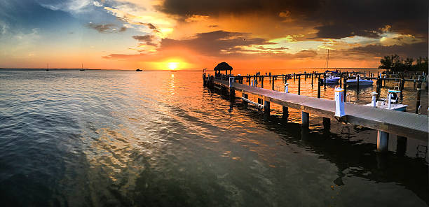 Key Largo Sunset Sunset at Key Largo Florida key largo stock pictures, royalty-free photos & images