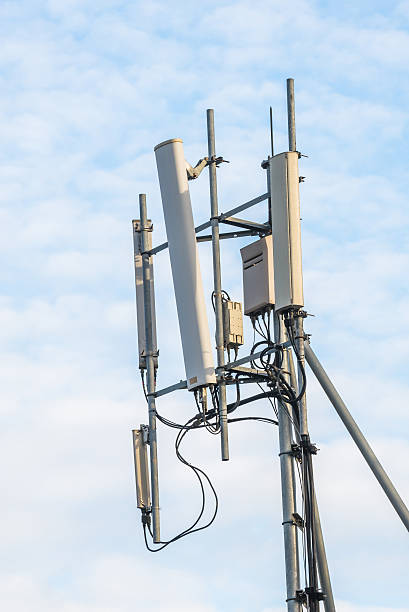 istock Cell phone telecommunication tower with clouds,blue sky. 545662270