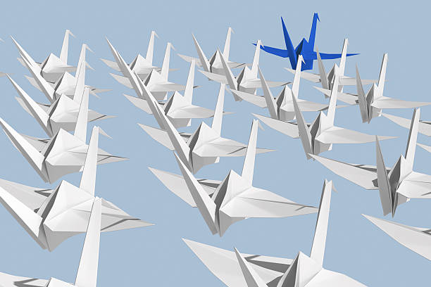 istock Leadership concept. Origami cranes 545663832